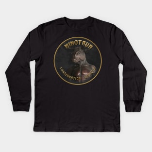 Join the Minotaur Conservation Society! Kids Long Sleeve T-Shirt